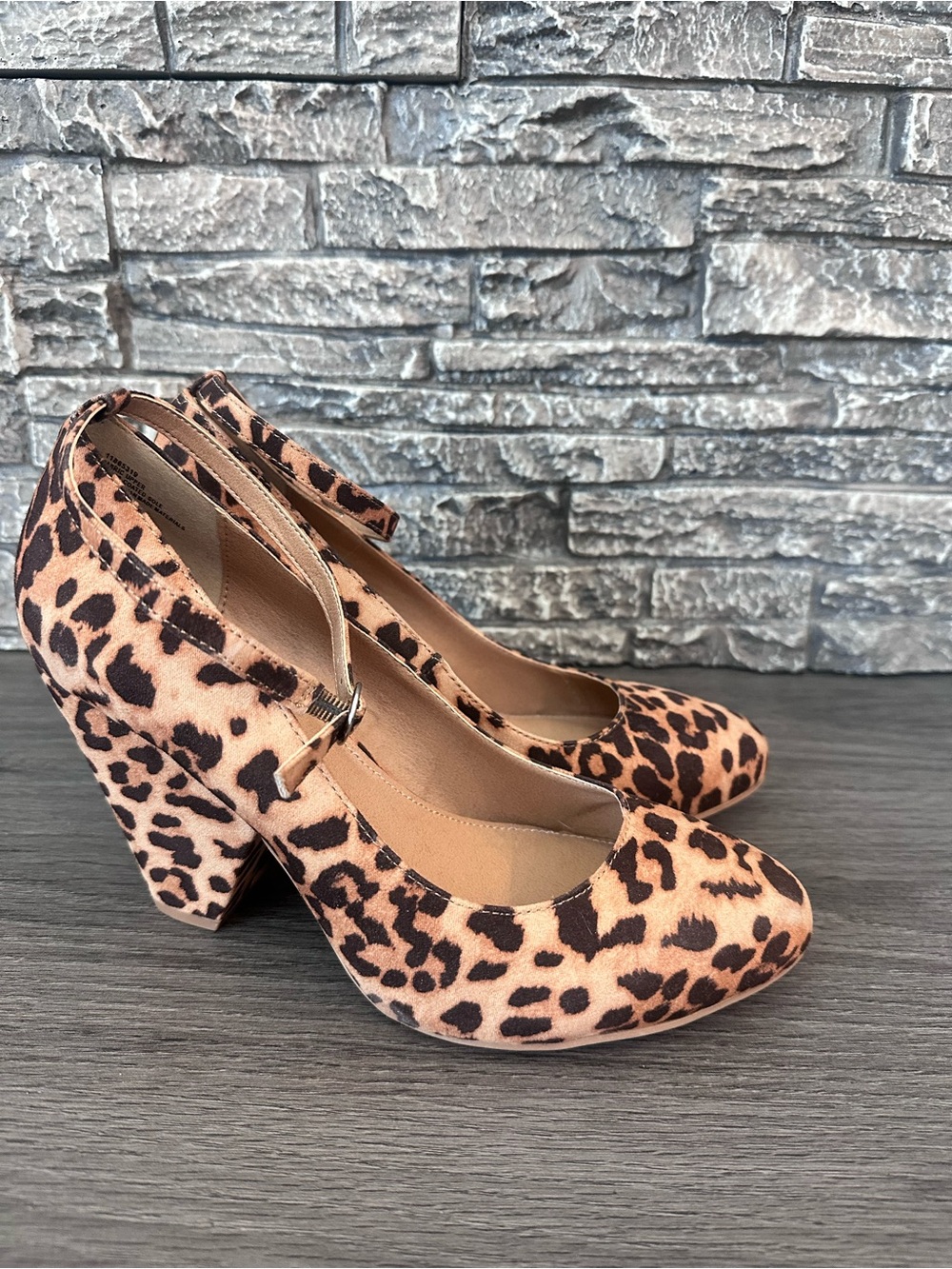 Torrid Leopard Print Ankle-Strap Block Heels - Tan/Black